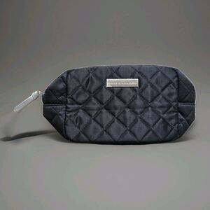 Ralph Lauren Logo Black Travel Pouch Toiletry Cosmetic Bag Quilted Zip